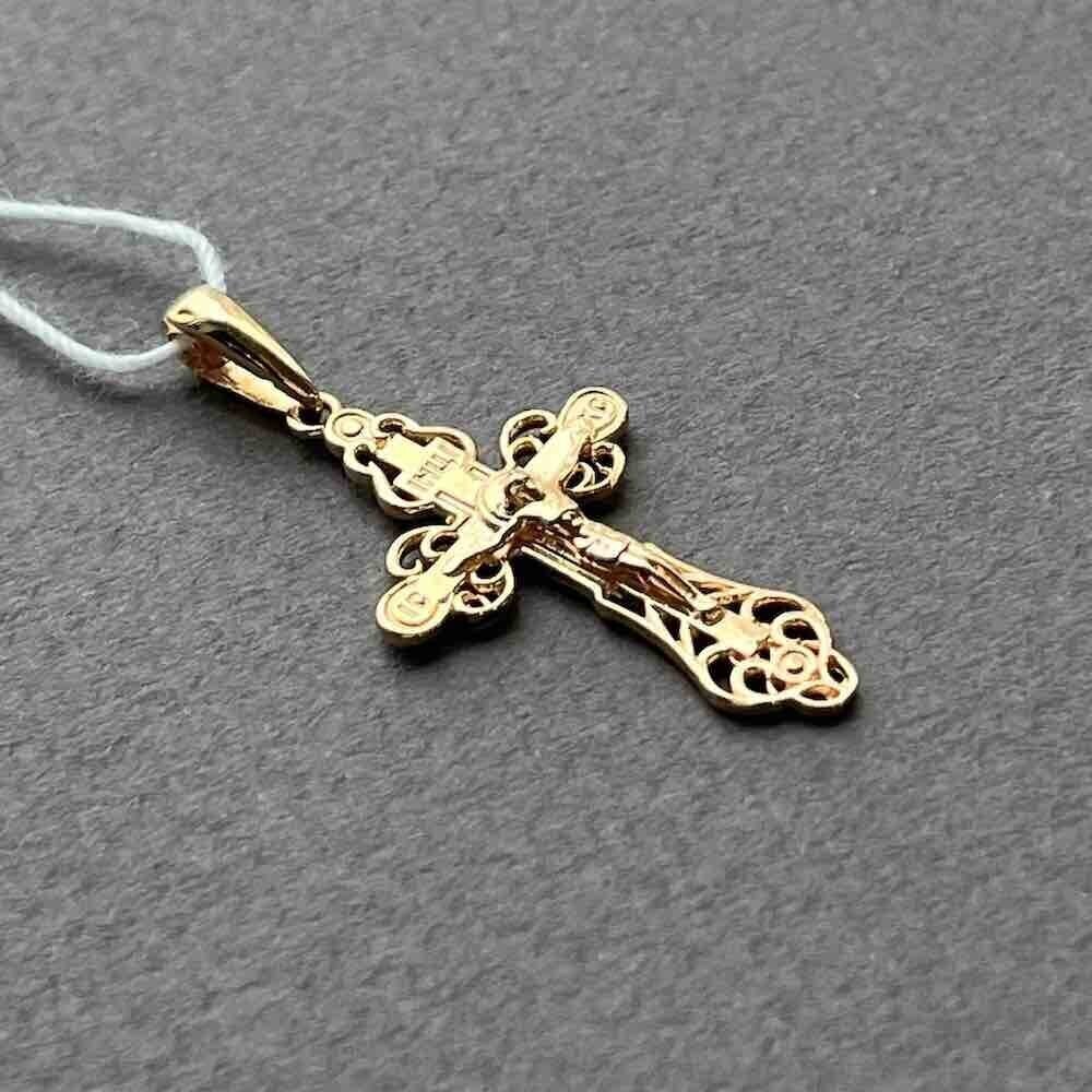 Купить Крест из красного золота "Спаси и Сохрани" (41336)