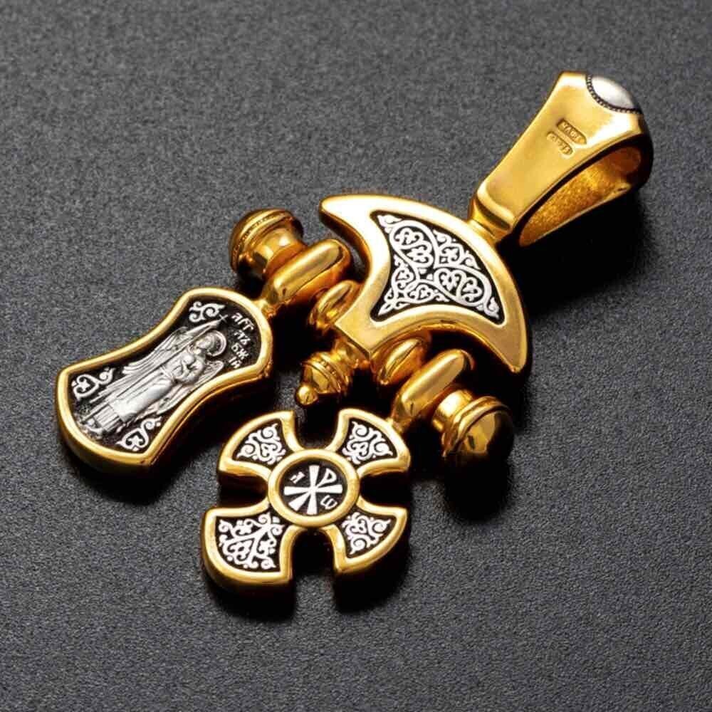 Купить Подвеска из серебра "Распятие. Божия Матерь Валаамская" (59342)