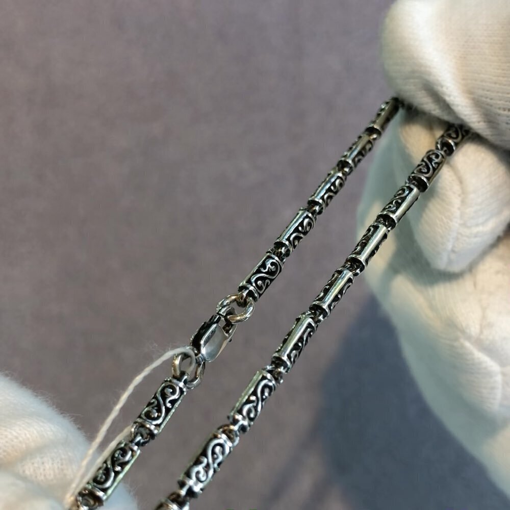 Купить Браслет литой из серебра с узорами на звенья (12227)