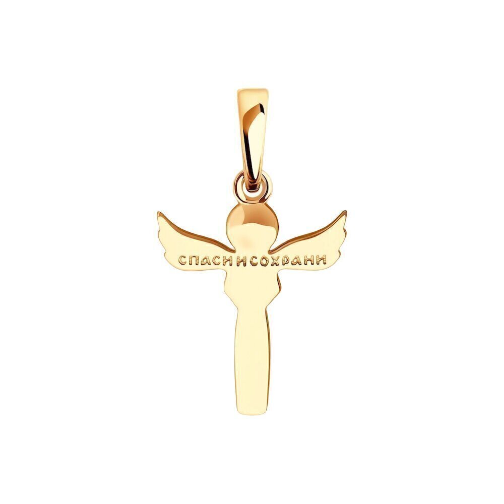 Купить Подвеска из красного золота "Ангел Хранитель" с фианитом (51090)