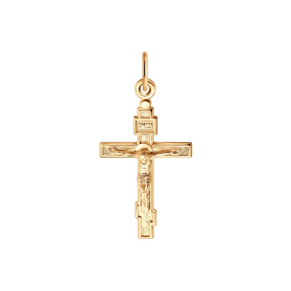 Купить Крест из красного золота "Спаси и Сохрани" (41566)