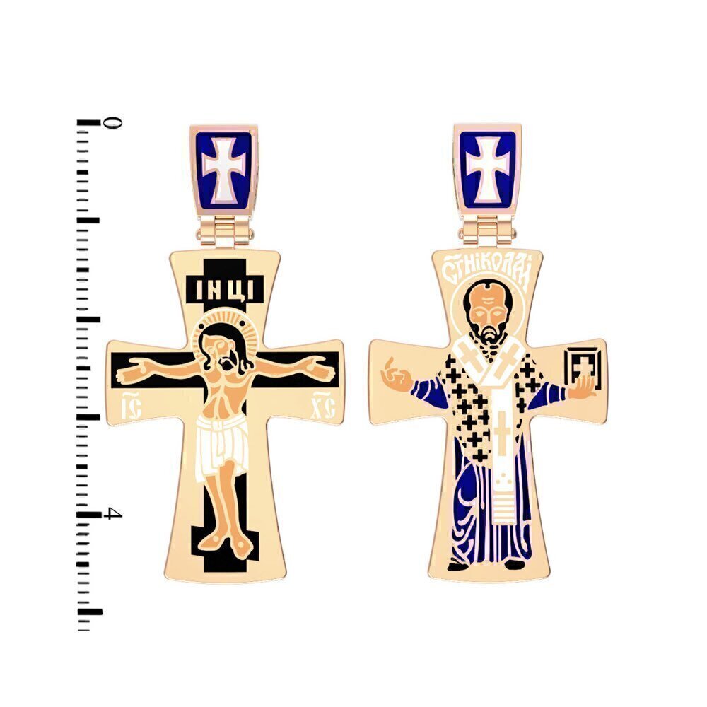 Купить Крест из красного золота "Святой Николай Чудотворец" (2199)