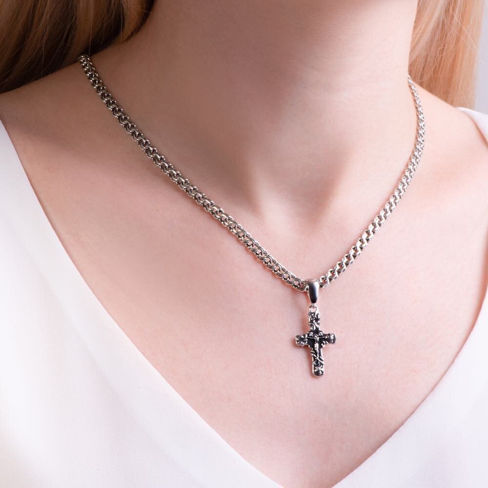 Купить Крест из серебра "Виноградная лоза" (42741)