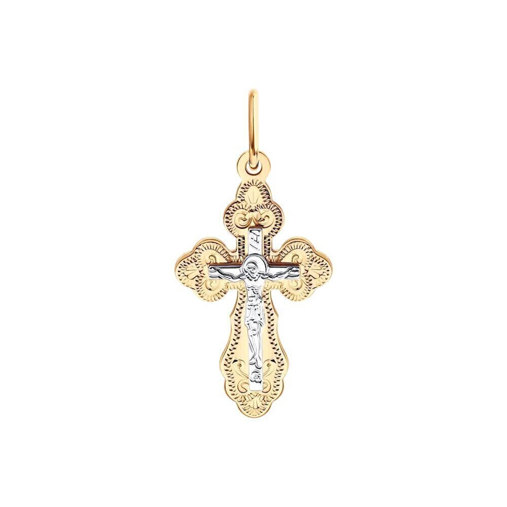 Купить Крест из красного золота "Спаси и Сохрани" (41570)