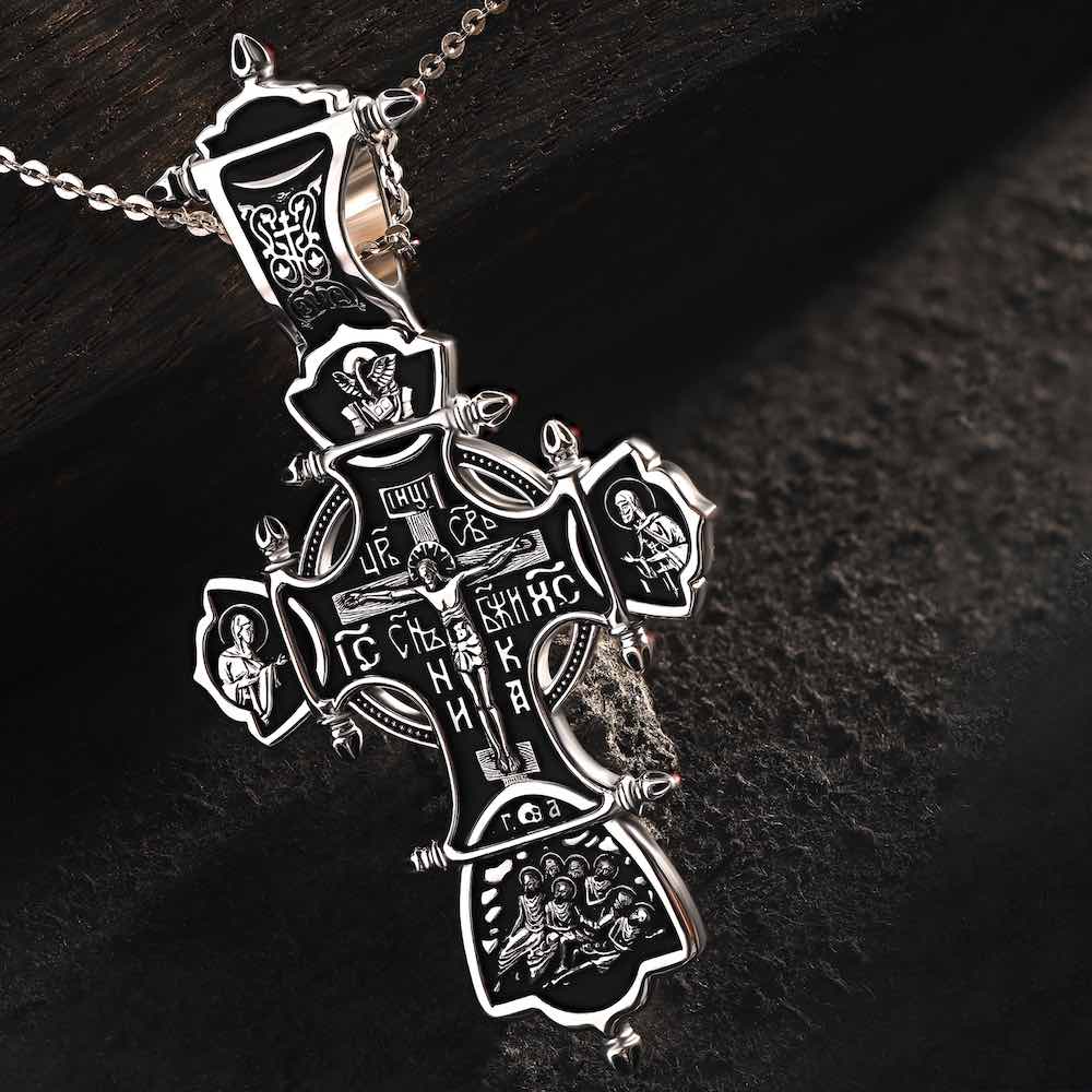 Купить Крест из серебра "Божия Матерь Всецарица" (42665)