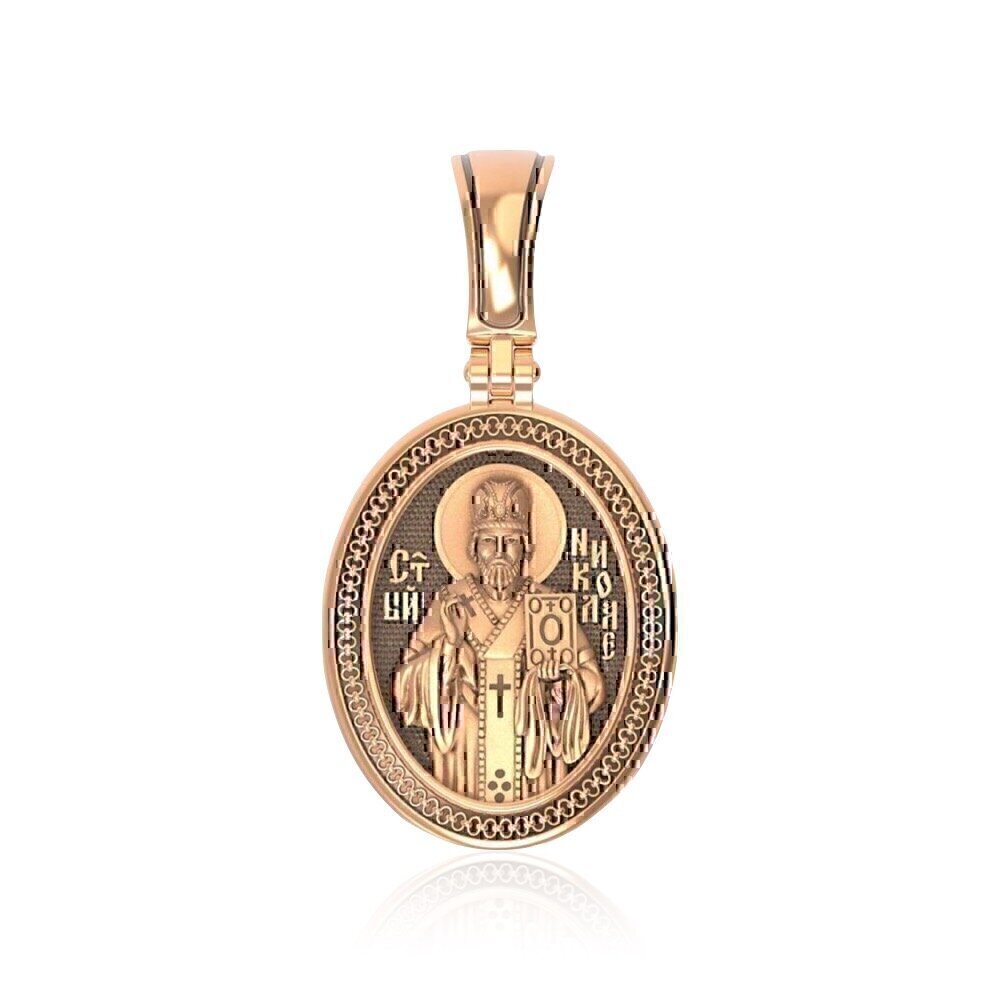 Купить Образ из красного золота "Святой Николай Чудотворец" (3107)