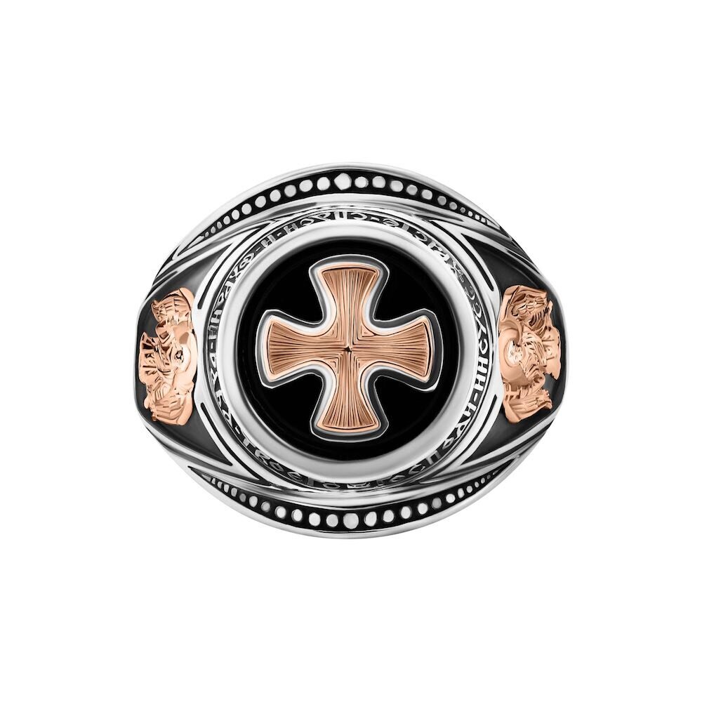 Купить Кольцо из серебра "Ангел Хранитель" с ониксом (32201)