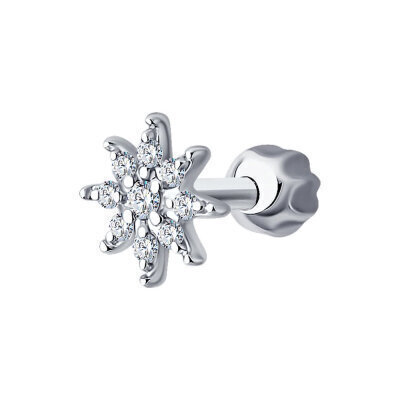 картинка Серьга из белого золота с бриллиантами (71023) 