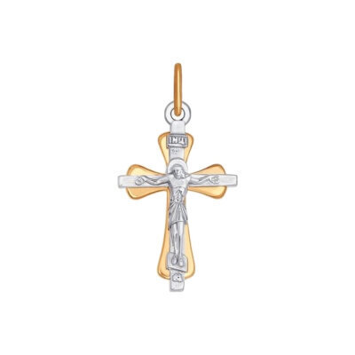 картинка Крест из красного золота "Спаси и Сохрани" (41562) 