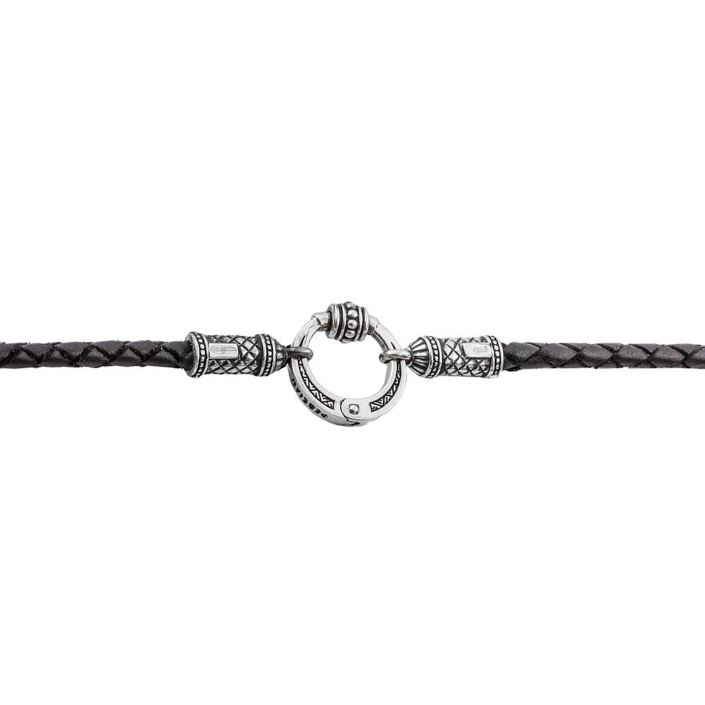 Купить Гайтан с круглым замком из серебра и бусинами (92253)