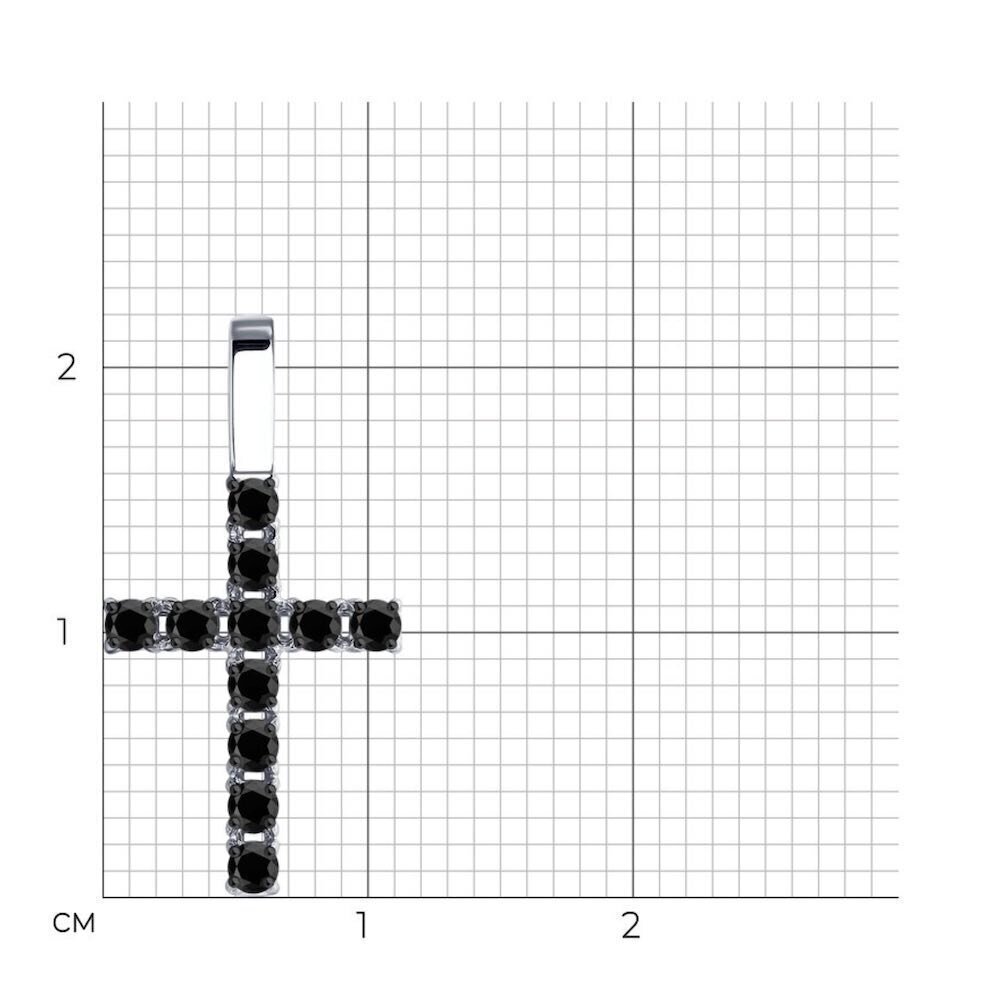 Купить Крест из белого золота с фианитами (41555)