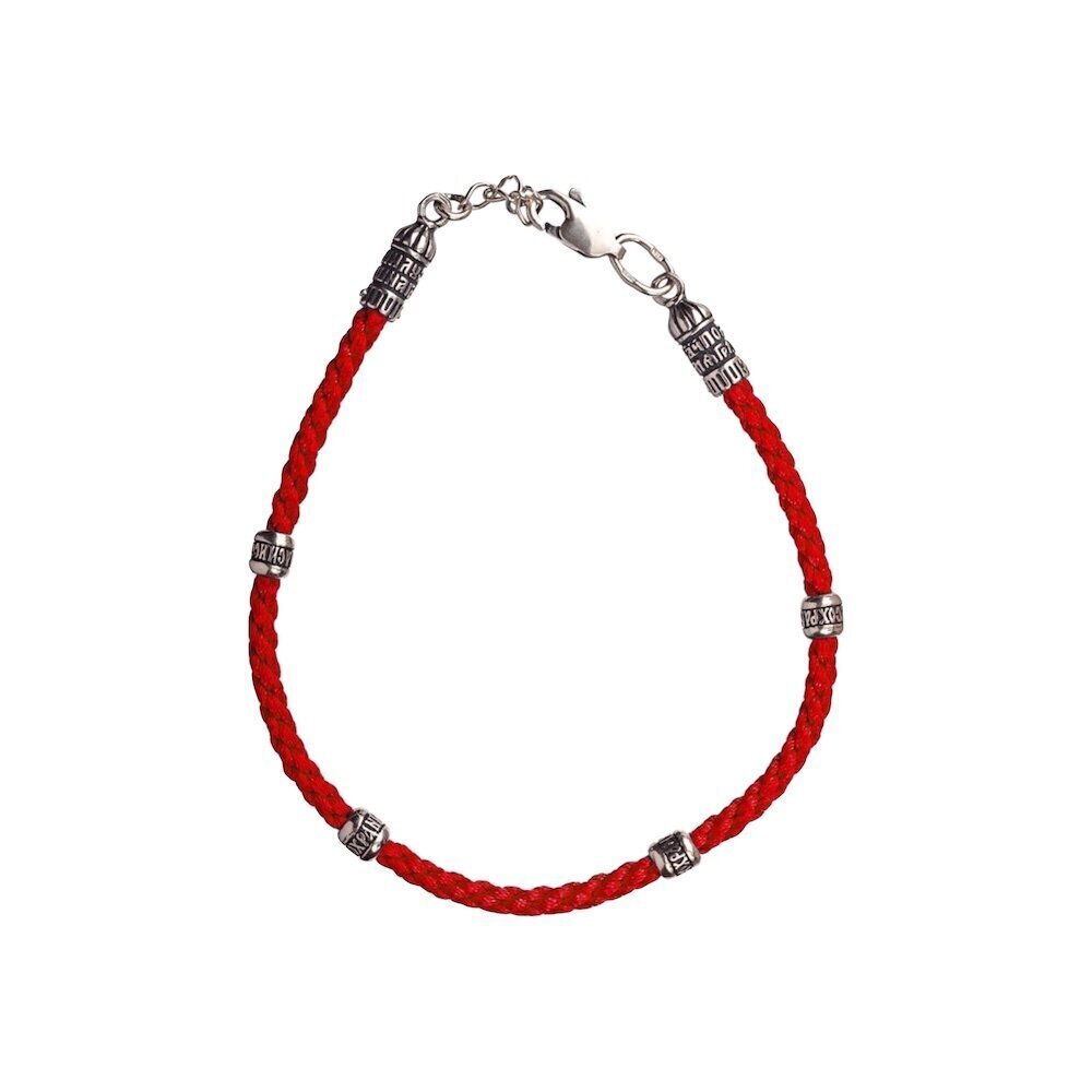 Купить Браслет из шнурка и серебра "Спаси и Сохрани" (12256)