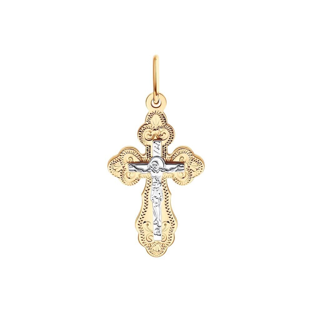 Купить Крест из красного золота "Спаси и Сохрани" (41570)