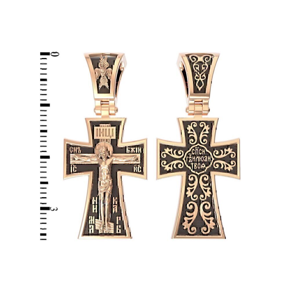 Купить Крест из красного золота "Распятие Христово" (2148)
