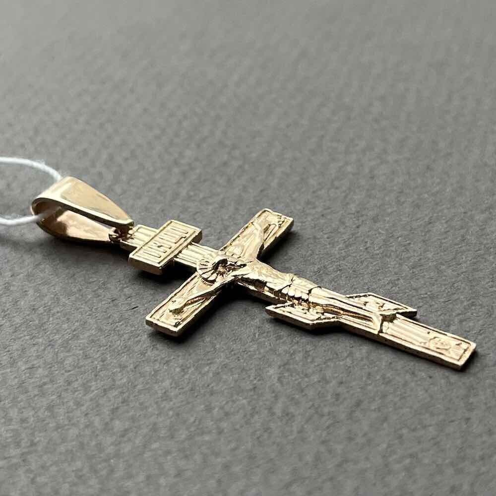 Купить Крест из красного золота "Спаси и Сохрани" (41444)