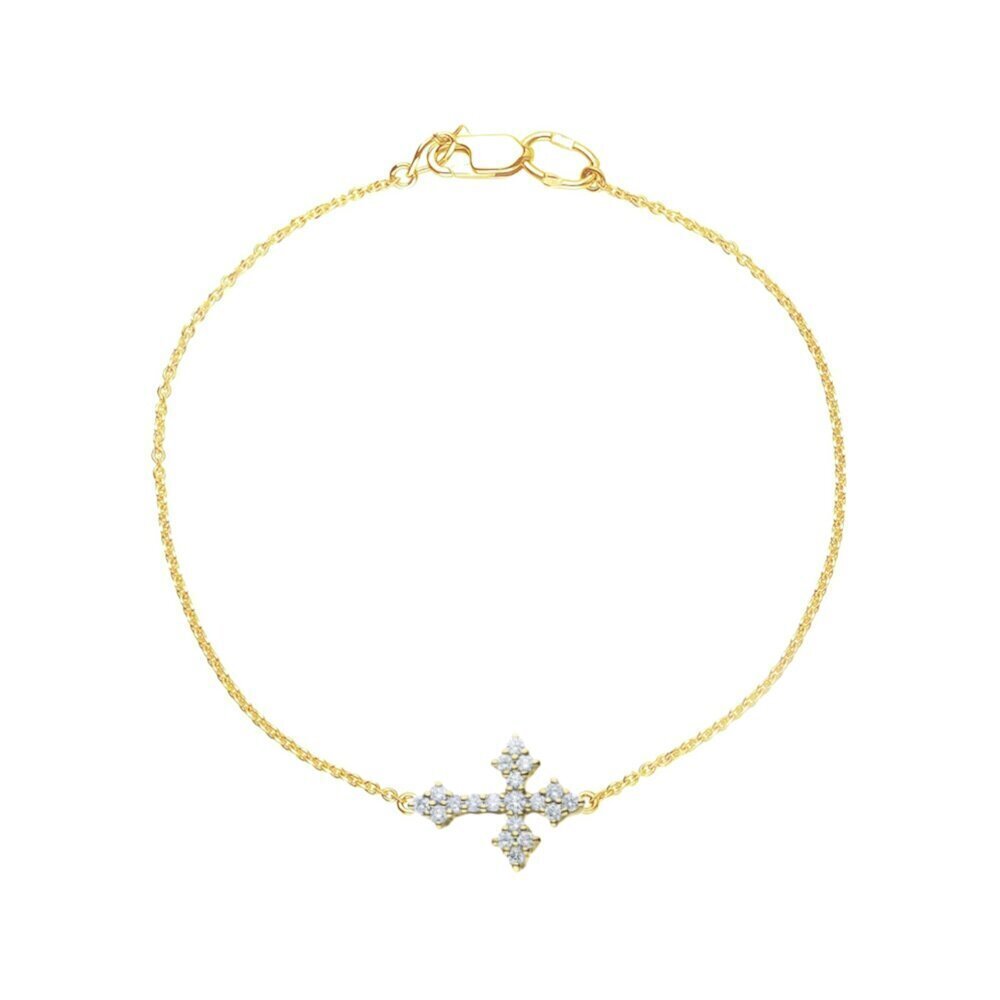 Купить Браслет из желтого золота "Крест" с бриллиантами (11009)