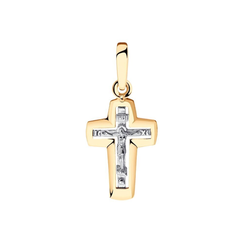 Купить Крест из красного золота "Спаси и Сохрани" (41411)