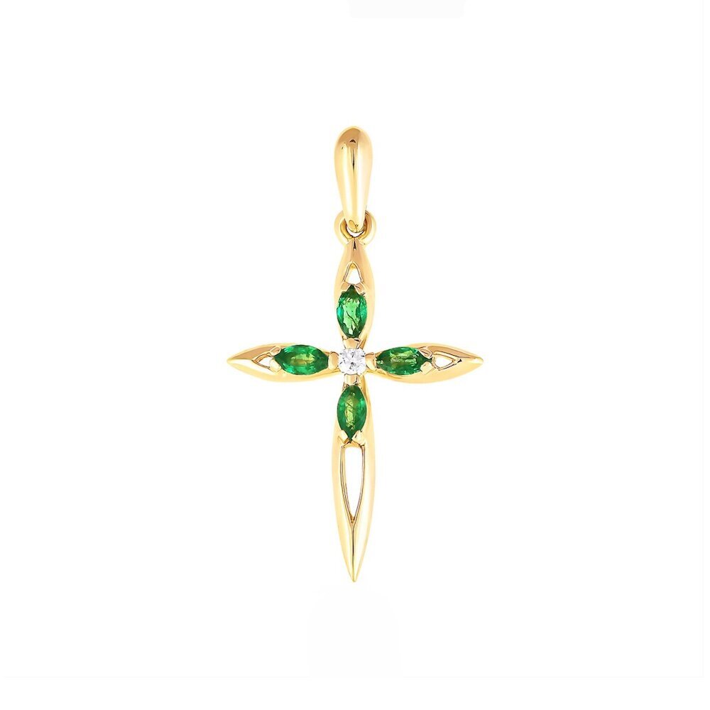 Купить Крест из серебра с фианитами (42986)