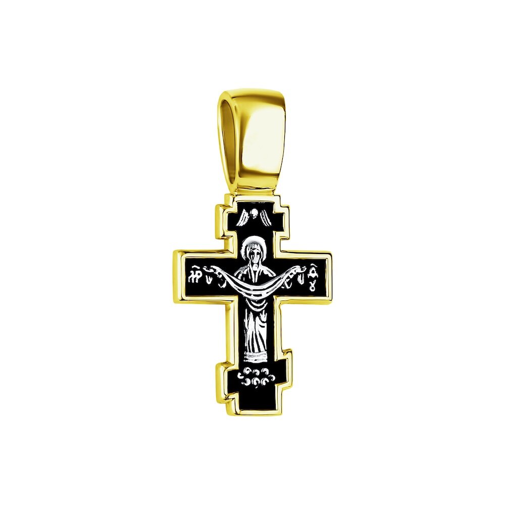 Купить Крест из серебра "Божия Матерь Покрова" (42759)