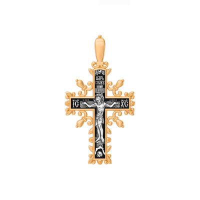 картинка Крест из серебра "Да воскреснет Бог" (42848) 