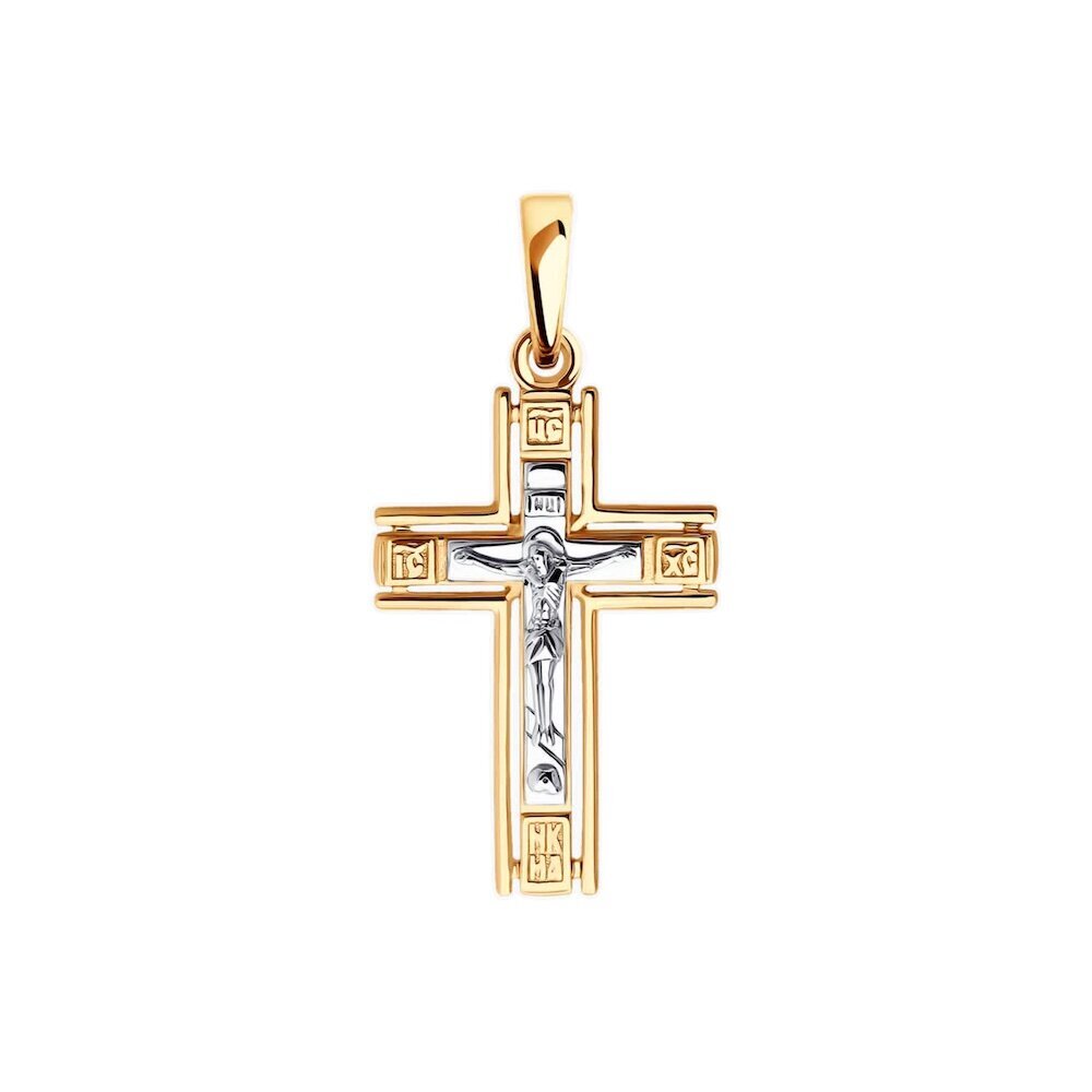 Купить Крест из красного золота "Спаси и Сохрани" (41564)