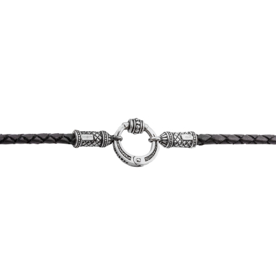 картинка Гайтан с круглым замком из серебра и бусинами (92253) 