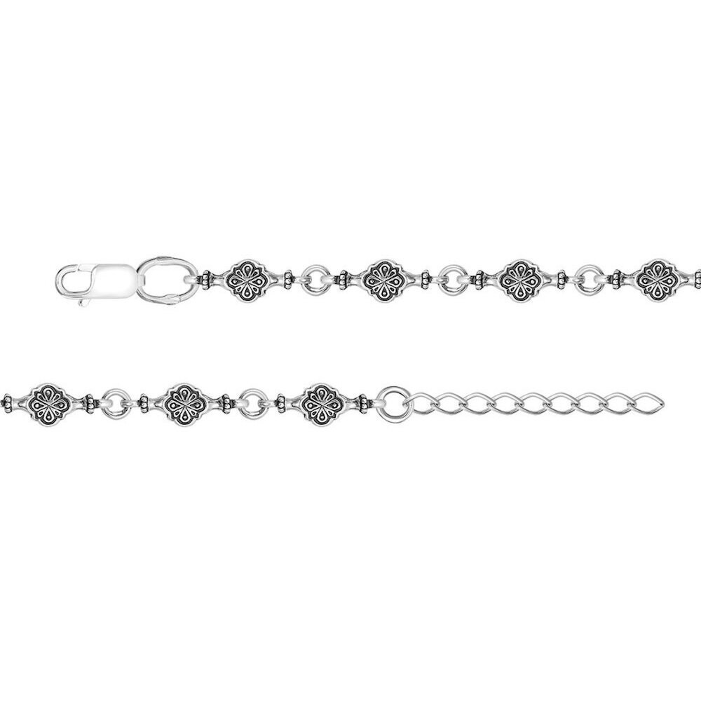 Купить Цепь литая из серебра с узором (92465)