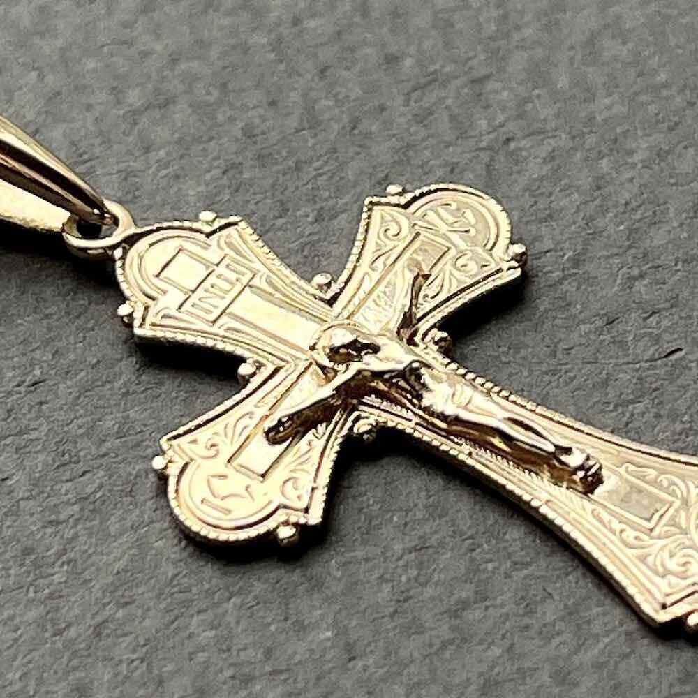 Купить Крест из красного золота "Спаси и Сохрани" (41265)