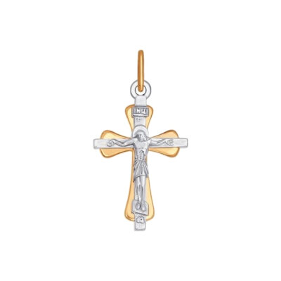 картинка Крест из красного золота "Спаси и Сохрани" (41562) 