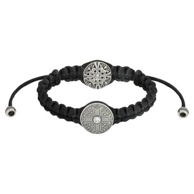 картинка Браслет из шнурка и серебра "Иисусова молитва" (12223) 