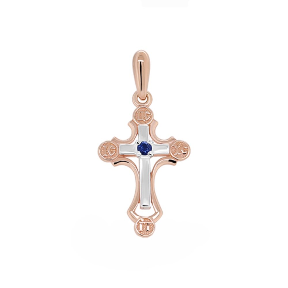 Купить Крест из серебра "Спаси и Сохрани" с фианитом (42779)