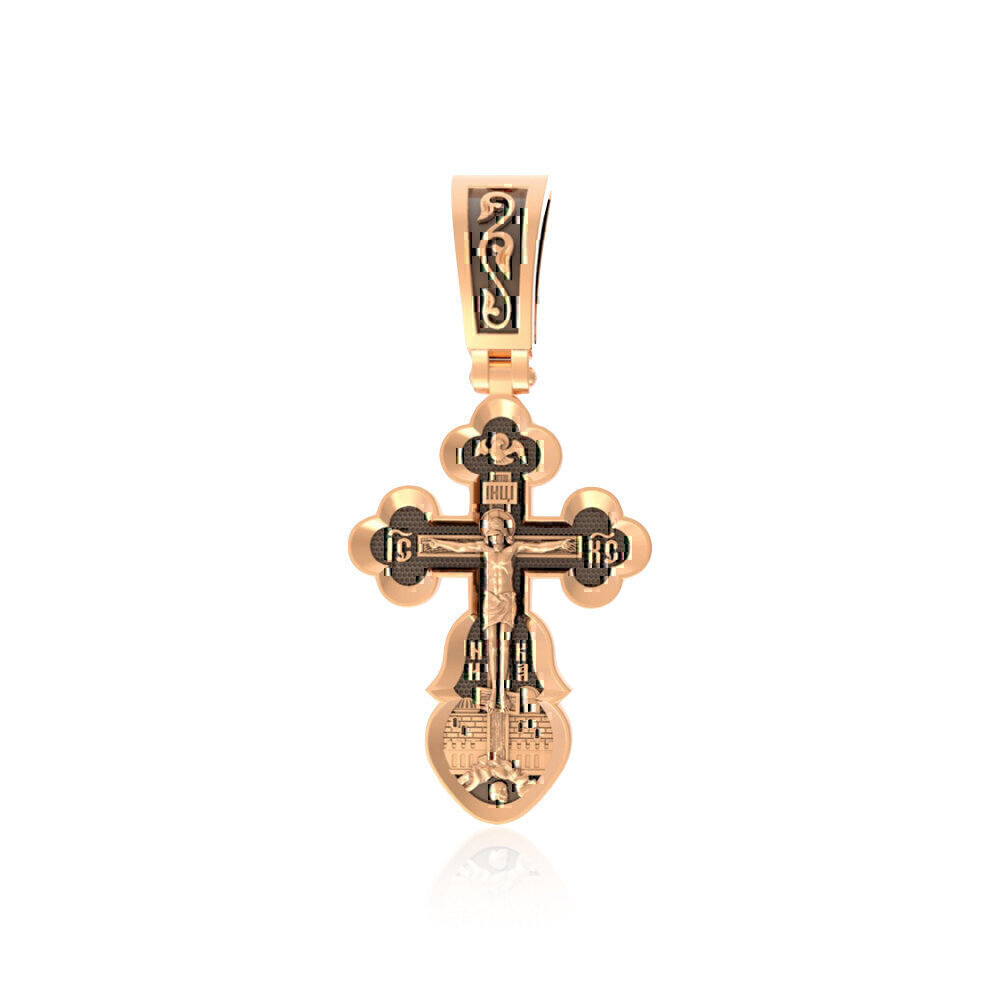Купить Крест из красного золота "Божия Матерь Валаамская" (22538)