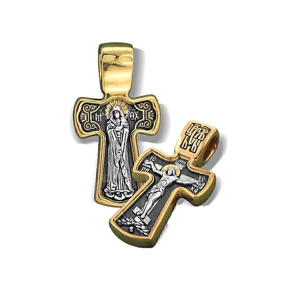 Купить Крест из серебра "Божия Матерь Умиление" (2806)