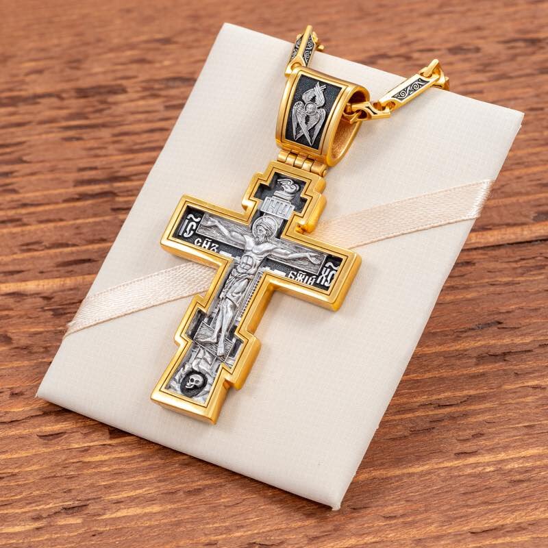 Купить Крест из серебра "Да воскреснет Бог" (42819)