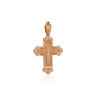 картинка Крест из красного золота "Богородица" (23062) 