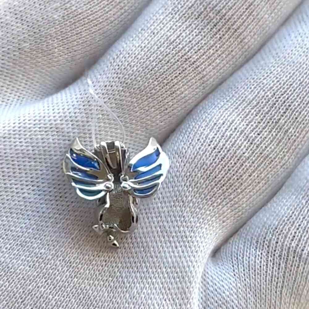 Купить Подвеска из белого золота "Ангелочек" с бриллиантами (51068)