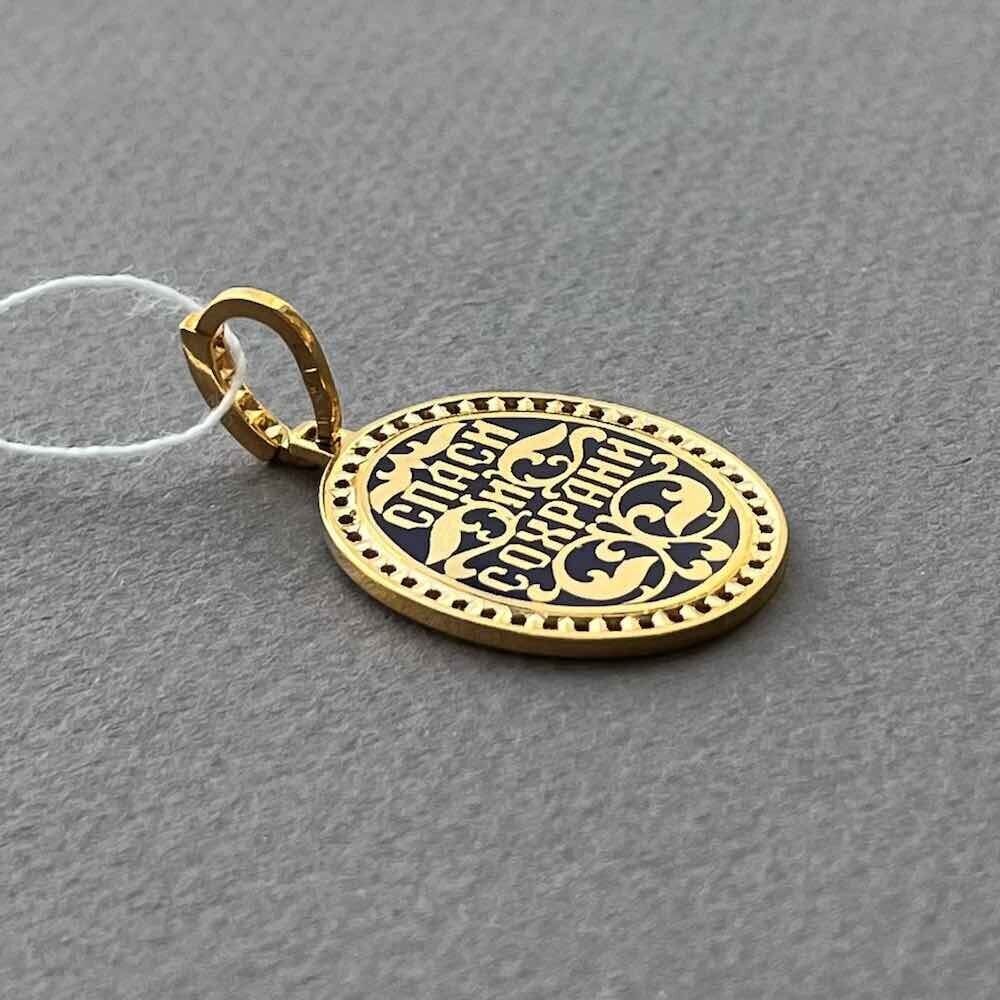 Купить Образ из желтого золота "Божия Матерь Владимирская" с бриллиантами и эмалью (51073)