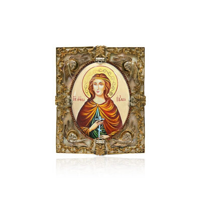 картинка Икона "Святая Иулия" эмаль финифть (20607) 