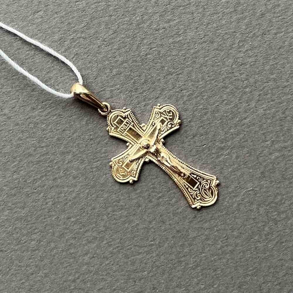 Купить Крест из красного золота "Спаси и Сохрани" (41265)