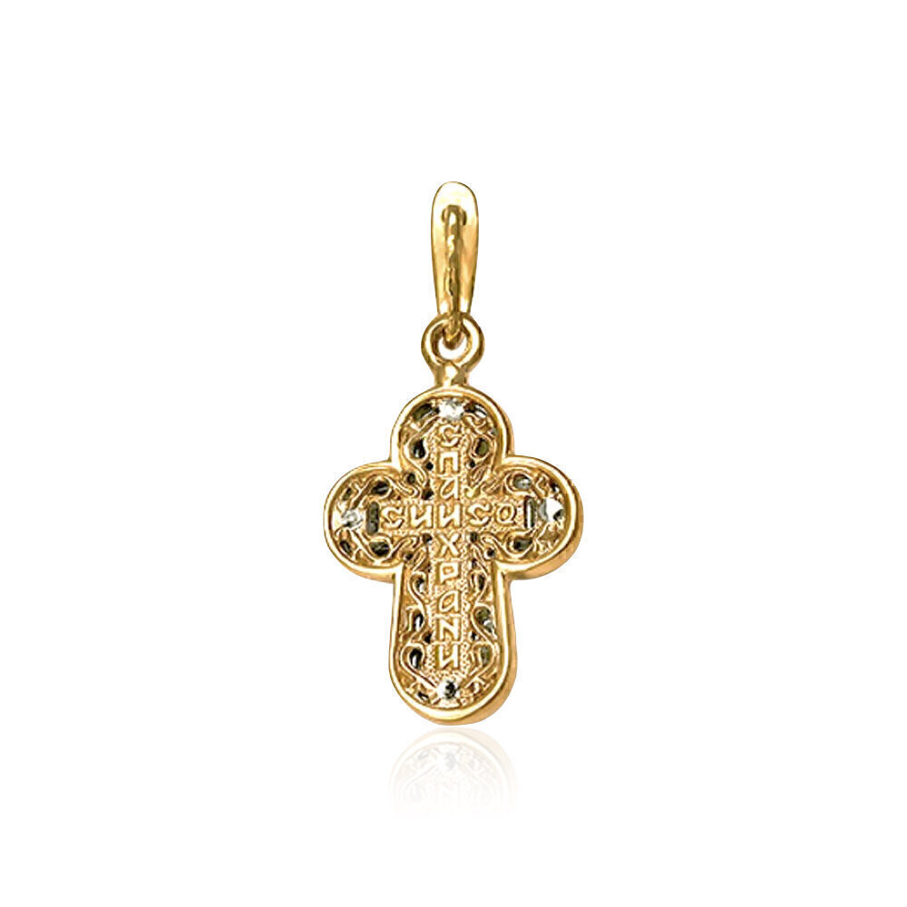 Купить Крест из красного золота с бриллиантами (20250)