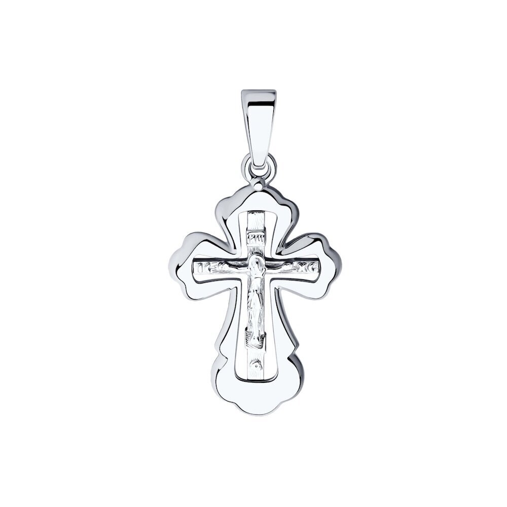 Купить Крест из белого золота "Спаси и Сохрани" (41424)