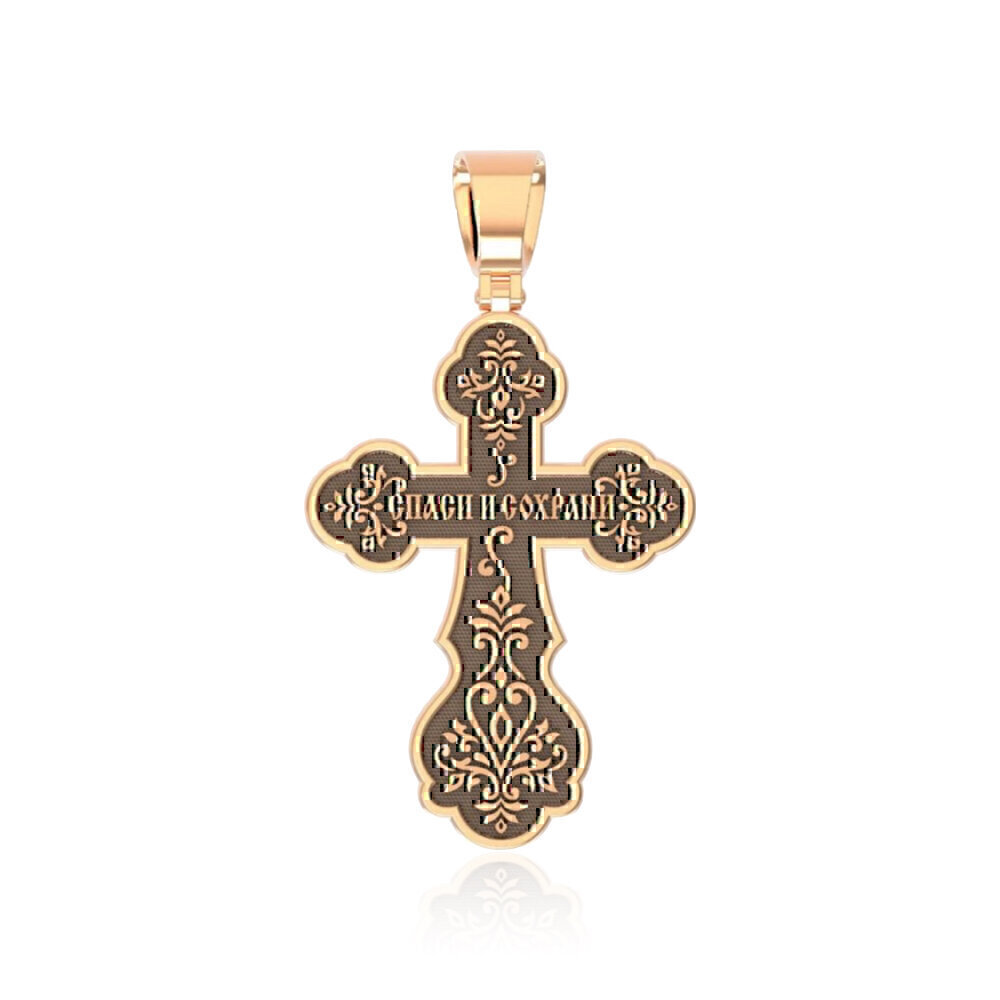 Купить Крест из красного золота "Распятие Христово" (2215)