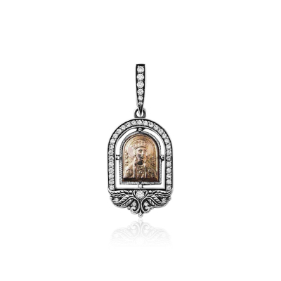 картинка Образ из серебра "Святая Елена" с цирконом (52618) 