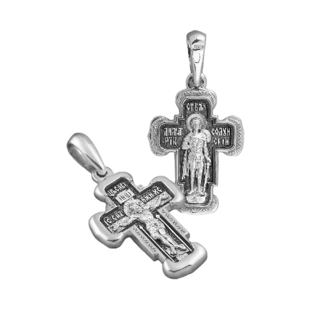 Купить Крест из серебра "Святой Дмитрий Солунский" (42397)