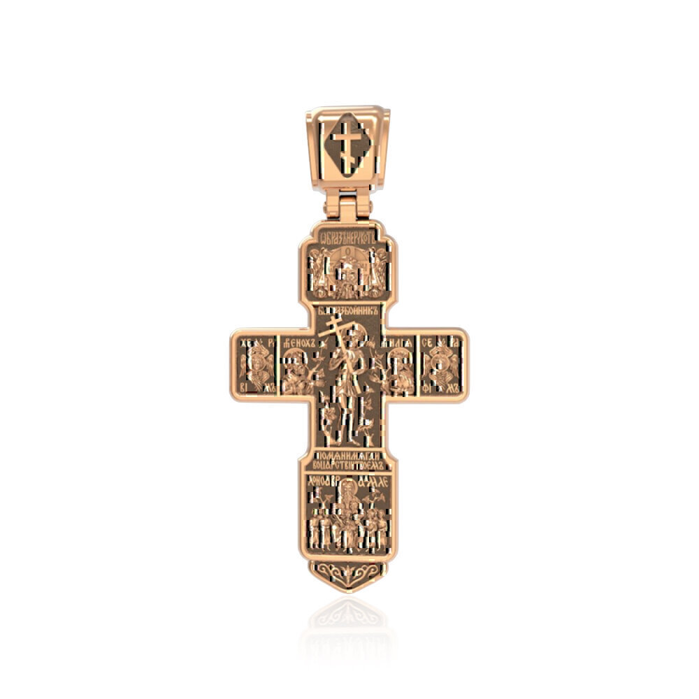 Купить Крест из красного золота "Божия Матерь Нерушимая стена" (2249)