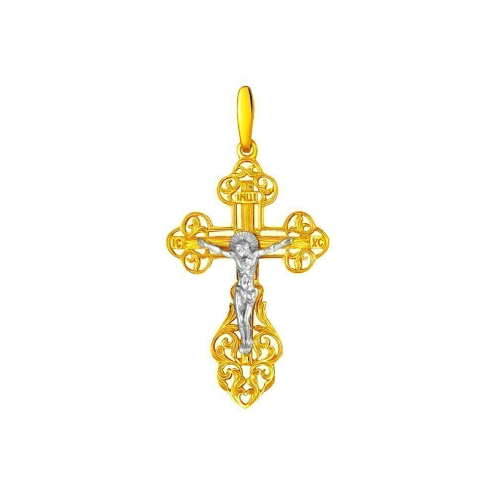 Купить Крест из желтого золота "Спаси и Сохрани" (41008)