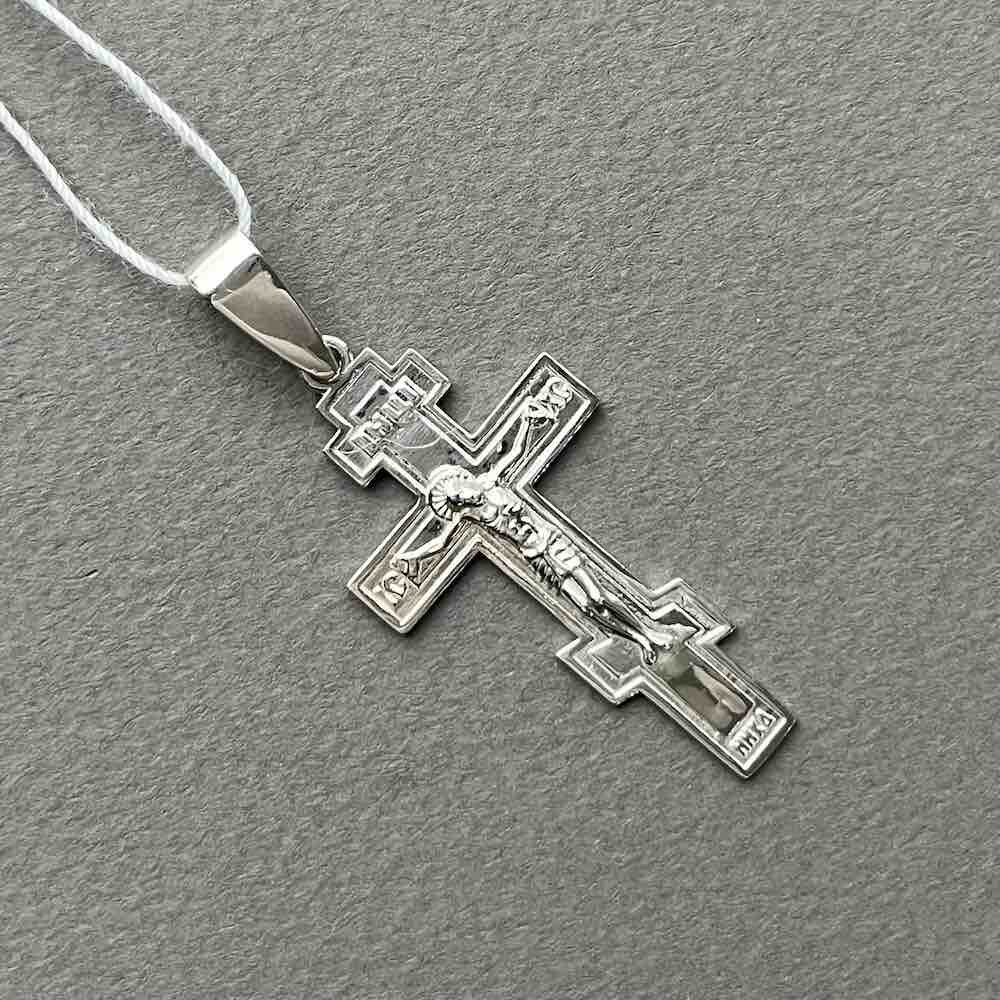 Купить Крест из белого золота "Спаси и Сохрани" (41442)