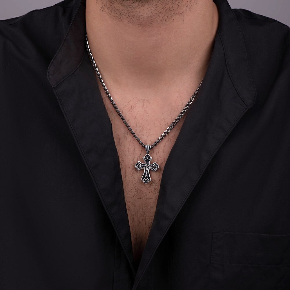 Купить Крест из серебра "Помилуй Мя Грешного" (42721)