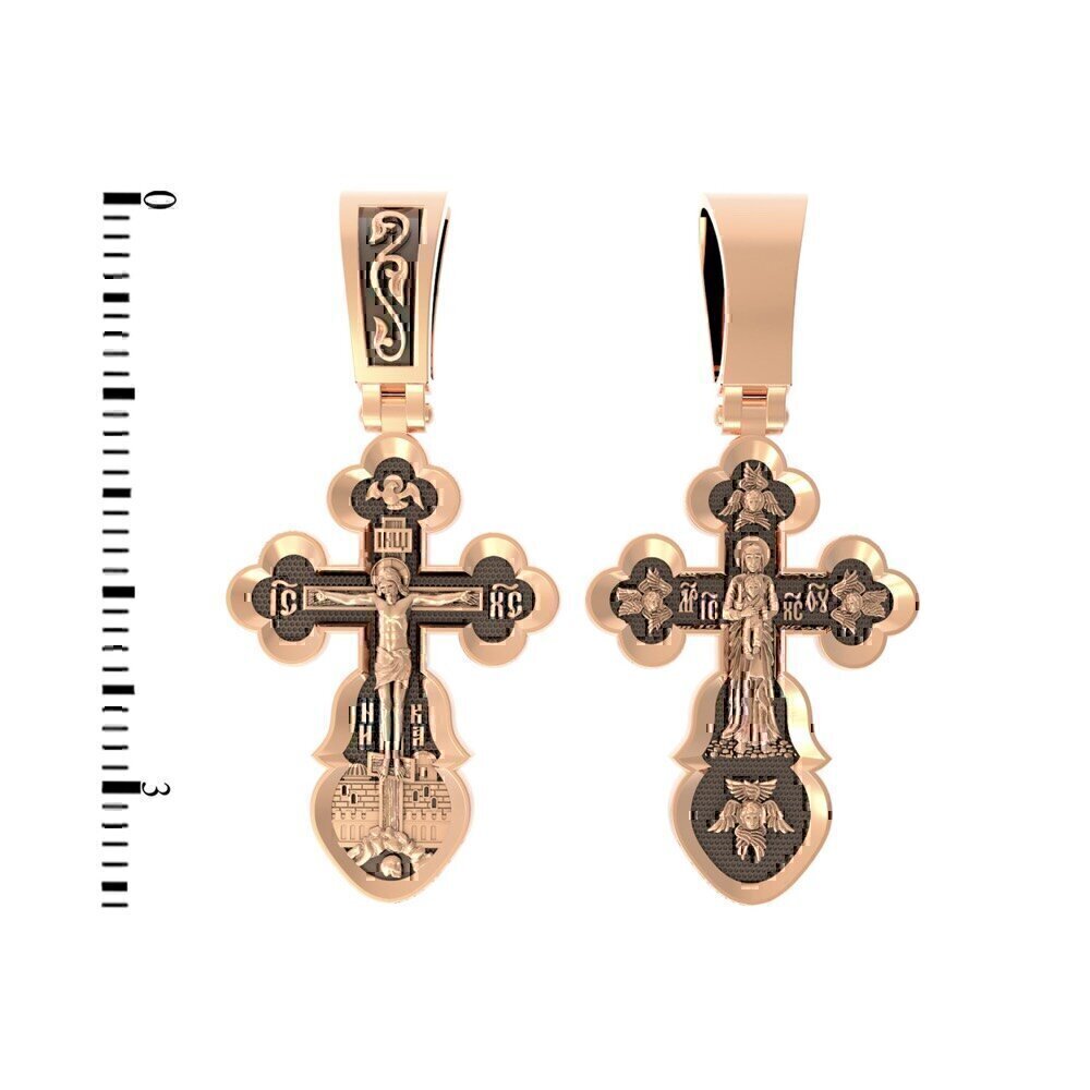 Купить Крест из красного золота "Божия Матерь Валаамская" (22538)