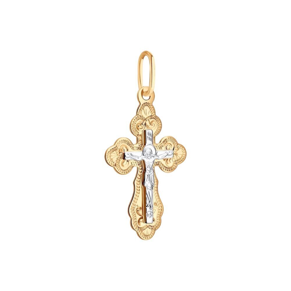 Купить Крест из красного золота "Спаси и Сохрани" (41570)